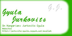 gyula jurkovits business card